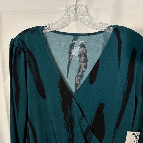Nine West Long Sleeve Wrap Midi Dress - Picture 3 of 4